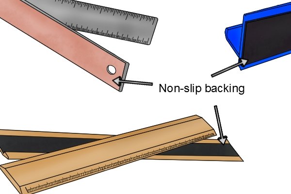 Some rules have non-slip backing to prevent them moving around when they're being used