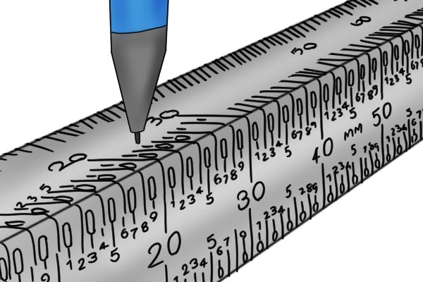 A bend rule or bent ruler can rest on the corner edge of a surface