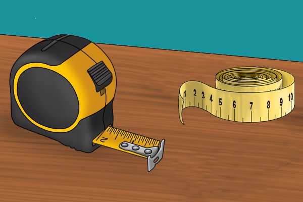 Tape measures or measuring tapes can be used as an alternative to rules and rulers