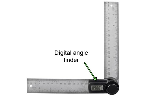 A digital angle rule is used to measure angles