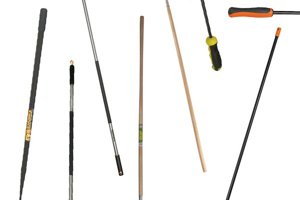 The handles of rakes can vary in length and material