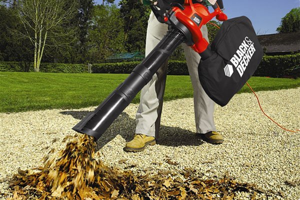 Leaf vacuums or garden vacuums can suck up piles of leaves. Raking leaves will be more work but will cost less