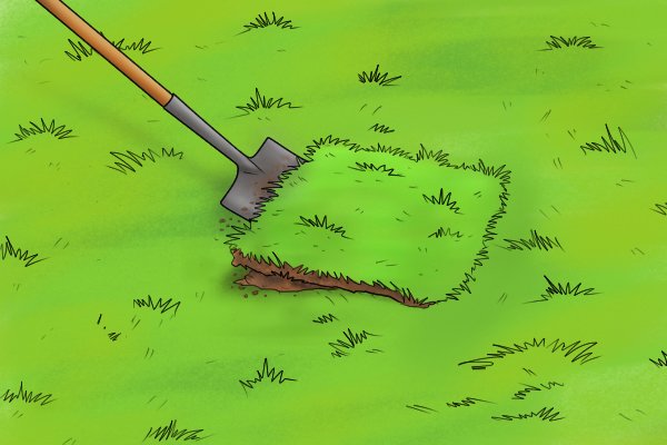 To level a small area dig it out and refill it to the correct height. Use a rake to level and smooth over the ground 