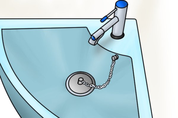 Sink basin with plug and chain waste