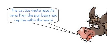 Wonkee donkee says: The captive waste gets its name from the plug being held captive within the waste.