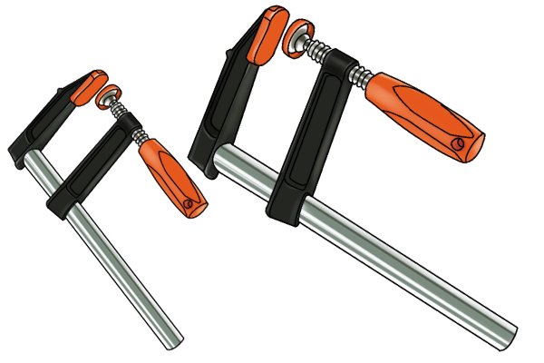 Different sizes of F-clamps are available