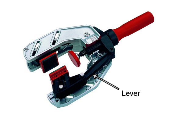 Some edging clamps have a lever which moves the jaws