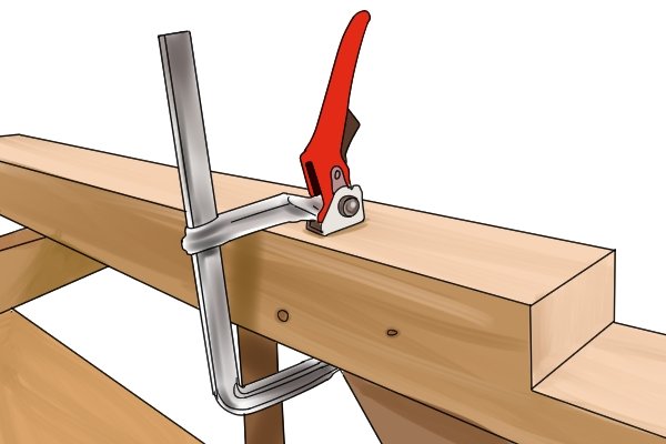 A lever clamp can be used for woodworking