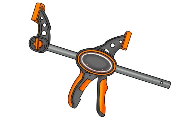 The jaws on a trigger clamp can be reversed for spreading