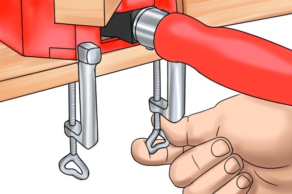 Some angle clamps can be fixed to a work bench