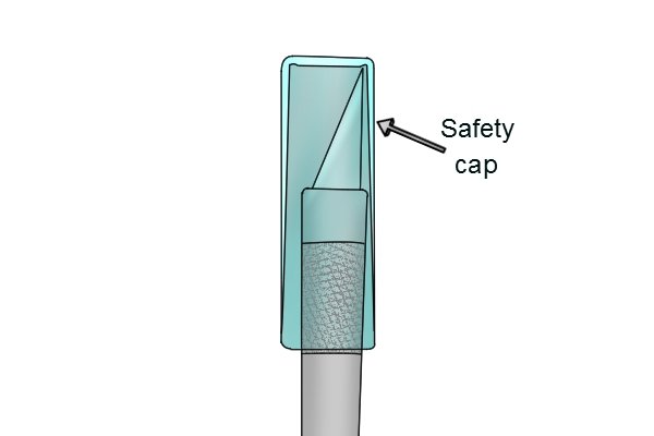Some models of craft knife come equipped with a safety cap