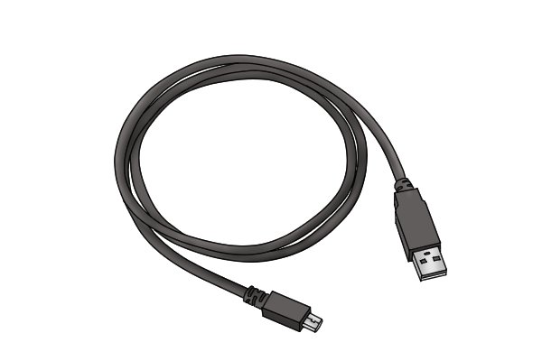 USB cable connects an inspection camera to a computer