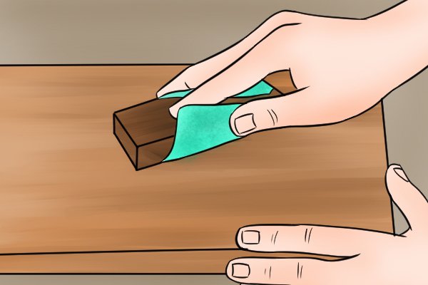 Sanding blocks can be made by wrapping a piece of sandpaper around waste wood