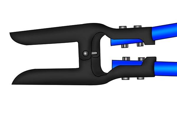 Digger blades are connected to handles by bolts