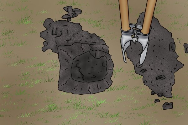 Deposit soil next to hole