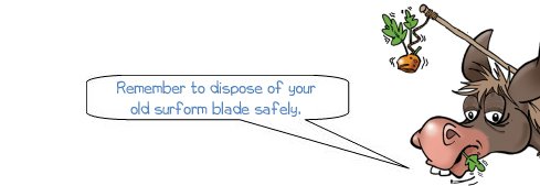Donkee says 'Remember to dispose of your old blade safely'