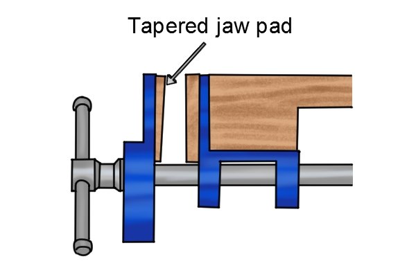 Tapered jaw pad