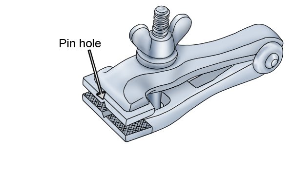 hand vice with pin hole