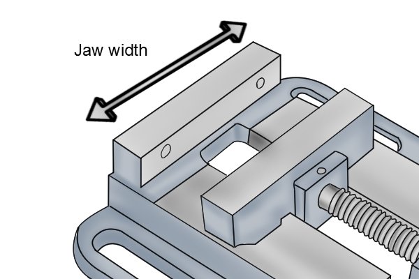 drill press vice jaw width