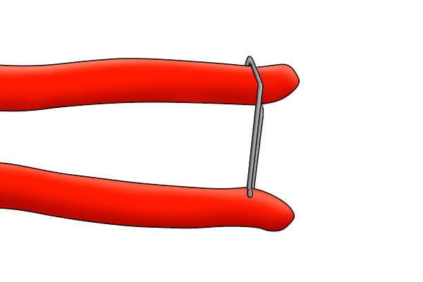 Red bolt cutters with handle catch
