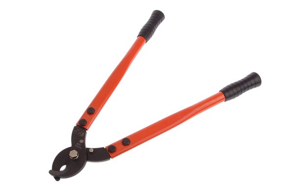 A pair of long-armed cable cutters