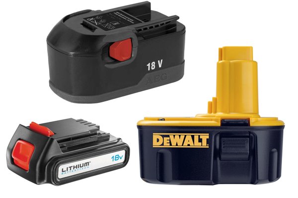 What are the different types of cordless power tool battery