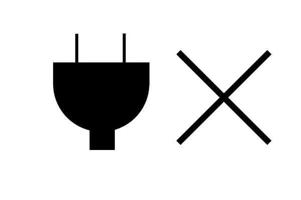 There is a problem with the power lead or mains supply to the charger is this symbol shows.