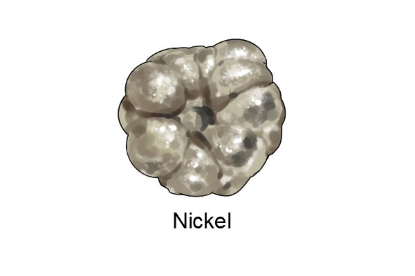 Nickel is a metal used to plate battery contacts to make them more electrically conductive.