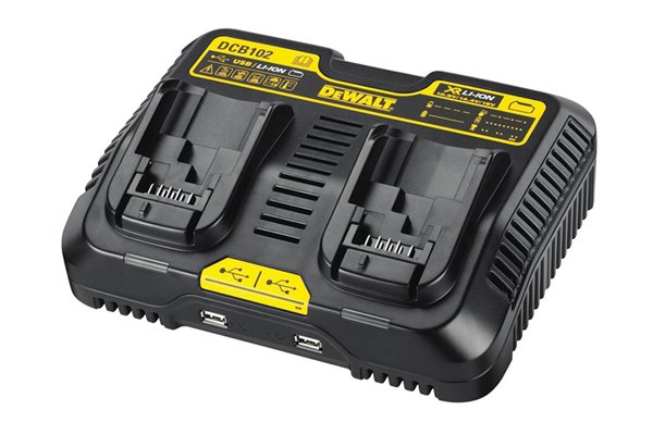 Charger for a cordless power tool battery.