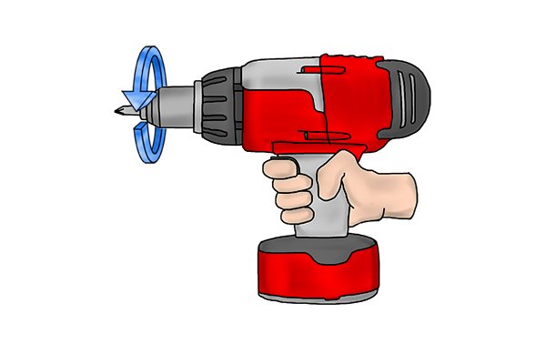 Discharging the battery by using it in a power tool.