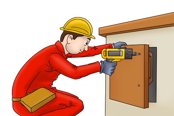 Using a battery in a cordless power tool.
