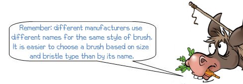 Wonkee Donkee says "Remember: different manufacturers use different names for the same style of brush. It is easier to choose a brush based on size and bristle type than by its name"