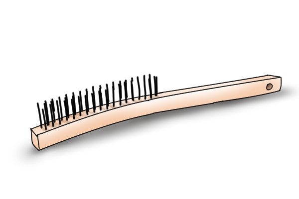 Single-sided wire brush can be used instead of a pipe cleaning brus (tube, spiral, twisted brush)
