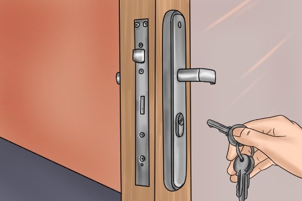 A standard lock, handle and key is often not used on utility cupboards