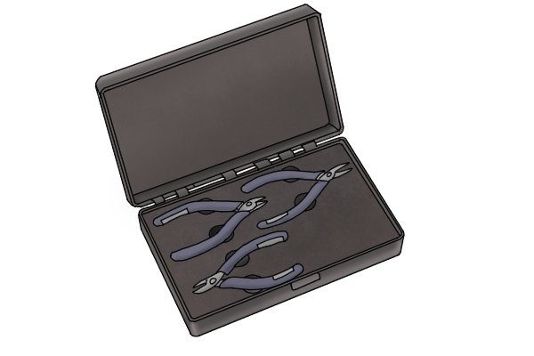It is best to store electronics cutters in an ESD-safe case