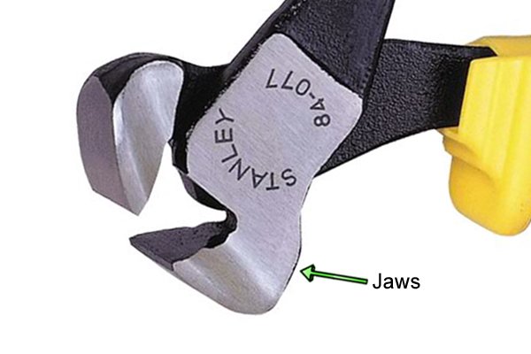 End cutting pincer jaws