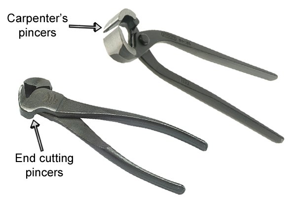 Carpenter's and end cutting pincers