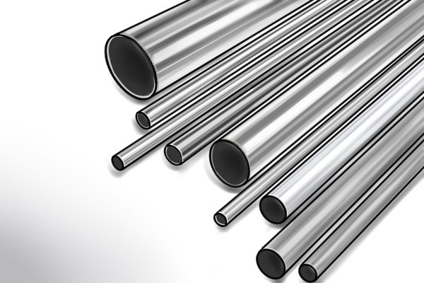 Shiny stainless steel pipes