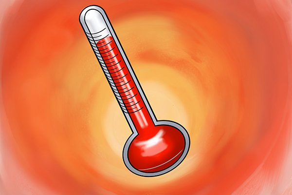 Thermometer denoting heat