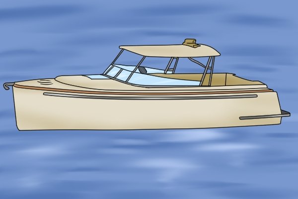 Motorboat cruising on the sea