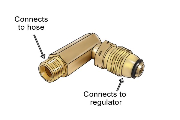 Brass right-angle adaptor with POL connector