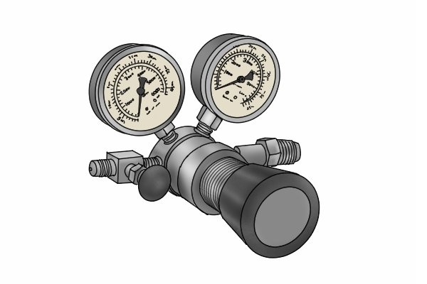 Chrome plated high purity laboratory regulator with dials