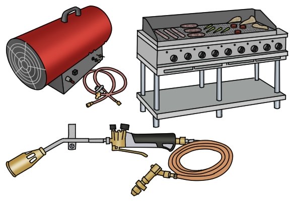 Roofing kit, large outdoor grill and space heater