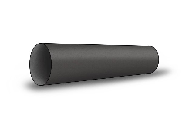 Hollow black rubber tube