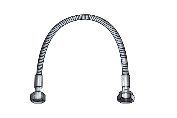 Stainless steel hose with M20 nut connectors