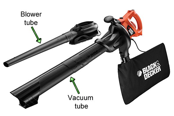 Blower vac with separate nozzles 