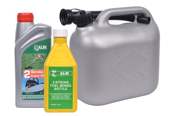 Two-stroke engine kit Two-stroke engine kit with petrol, oil and mixing bottle
