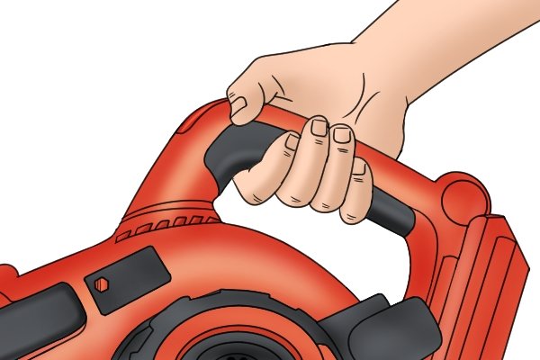 Cushioned handle on leaf blower Cushioned handle on leaf blower