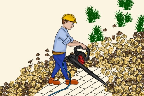Using corded leaf blower Using corded leaf blower