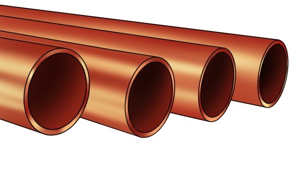 Several 22mm copper pipes in long lengths